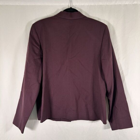 Pendleton Wool Blend Jacket Women's 14 Solid Burgundy 2 Button Front - Picture 6 of 8